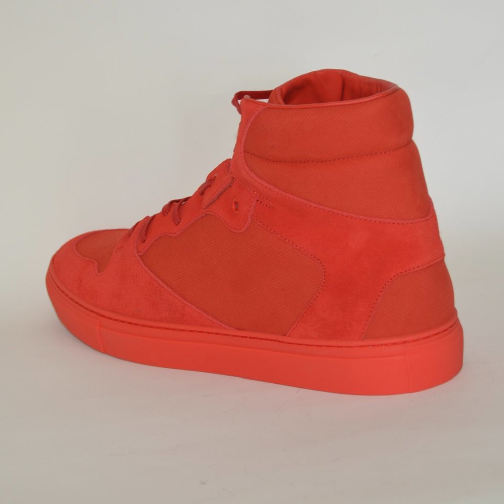 NWT BALENCIAGA MENS HITOP SUEDE LEATHER SNEAKERS US 8 EU 41 - Picture 3 of 7